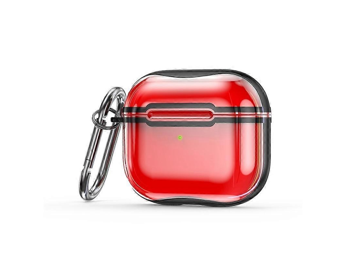 Camada protetora transparente em TPU com moldagem galvanizada e gancho para AirPods 3. GIECY