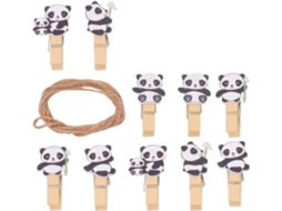 Conjunto 60 Prendedores Madeira Formato Panda Leves Fáceis Ideais Decoração Parede Fotos Recados Festas Usar GOKOCO