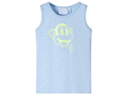 T-shirt De Manga Cava Para Criança Azul-suave 116