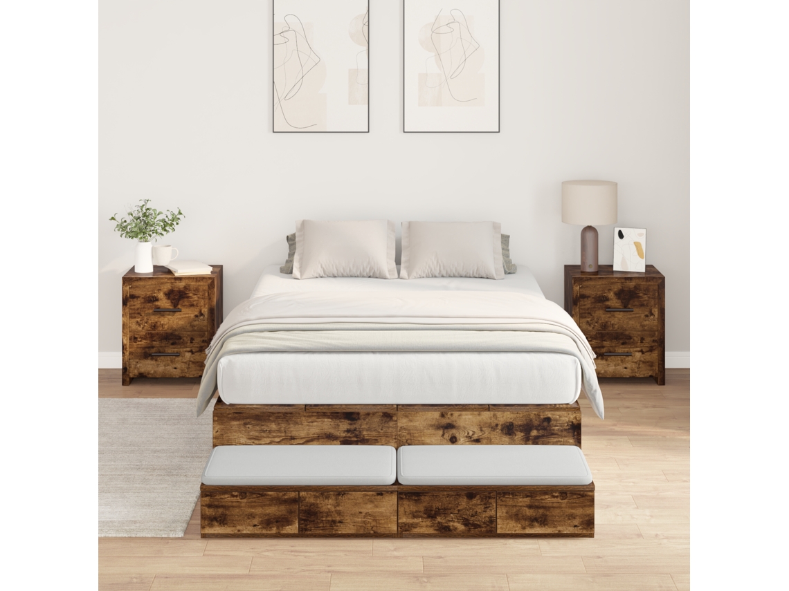 Estrado De Cama Carvalho Defumado 120x200 Cm