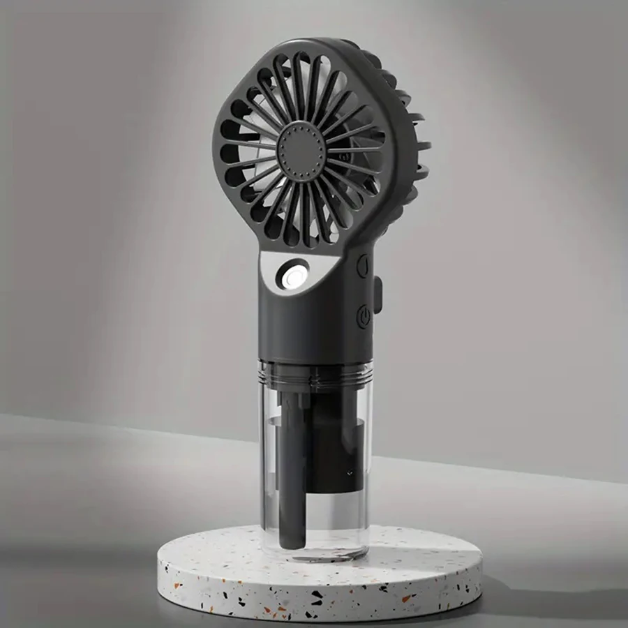 Ventilador Portátil Recarregável com Spray Mini Umidificador Recarregável Via Usb MDUG (preto)