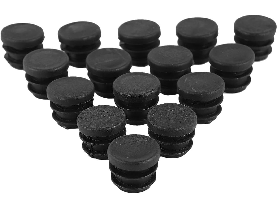 Protetores De Piso E Tampões Redondos Luxshiny Para Uso Interno, Plástico Preto, 100-unidades Para Tubos De 16mm