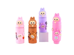 Laxiscreed Estojo De Silicone Com Compartimentos Amplos E Design Divertido Para Estudantes