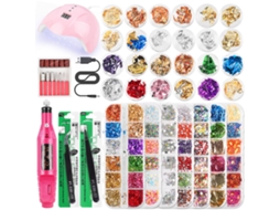 Conjunto De Ferramentas Para Nail Art, Lâmpada Para Unhas, Furadeira Para Unhas, Folha Metálica Ly Ebike