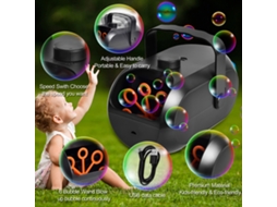 Máquina De Bolhas Automática Portátil Recarregável Produz 4800+ Bolhas/minuto Para Crianças Festas Casamentos Interior Exterior