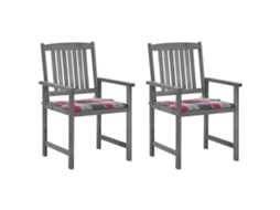 Vidaxl Cadeiras De Jardim Com Almofadões 2 Pcs Acácia Maciça Cinza