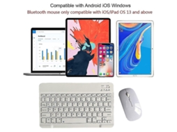 Lurelia Conjunto De Teclado E Mouse Bluetooth Recarregável, Ultrafino, Portátil E Compacto, Com Mouse Sem Fio Para Tablets Android, Window