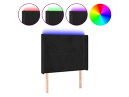 Led Headboard, Led Headboards Vidaxl Preto Veludo (103 X 16 X 118/128 Cm)