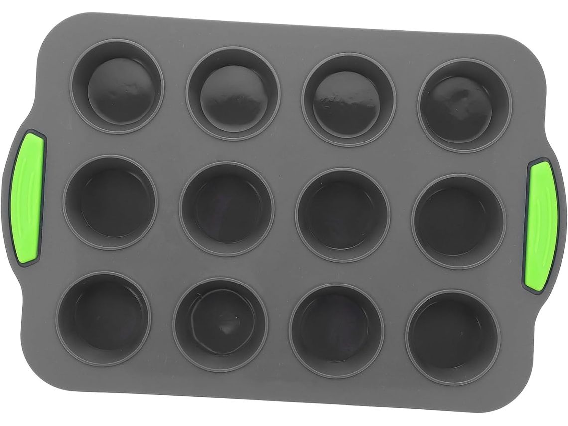 Formas Para Muffins, 12 Compartimentos, Em Silicone, Reutilizáveis