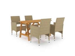 Dining Set, Dining Sets Vidaxl Bege Rattan / Vime (n/a)