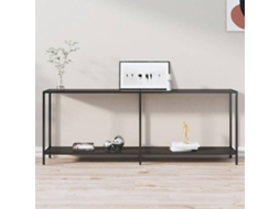 Vidaxl Mesa Consola Preto 200x35x75,5 Cm Vidro Temperado