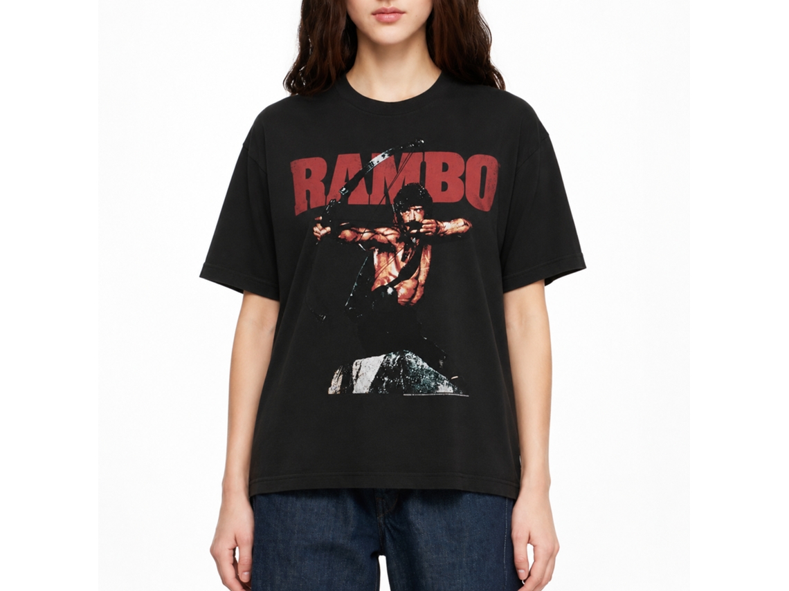 Rockinstone Rambo Movie Rambow Black Adult T-shirt Size:xxl