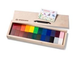 Conjunto De Cubos De Cera Criativos Stockmar, 24 Cores, Caixa De Madeira