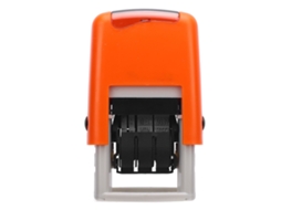 Carimbo de data em inglês 25x2.8mm secagem rápida ajustável automático portátil laranja