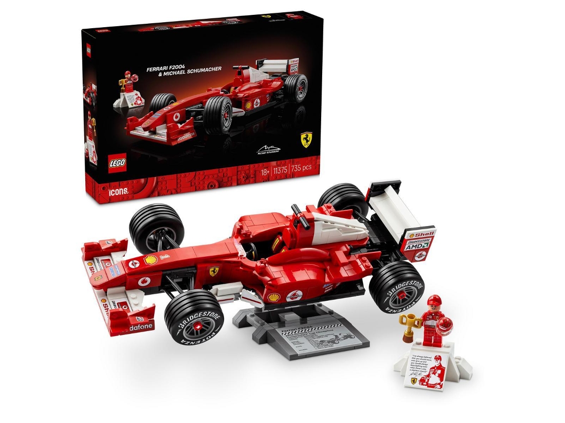 Lego® 11375 Icons Ferrari F2004 E Michael Schumacher Modelo Em Kit Carro De Corridas - A Partir Dos 18 Anos