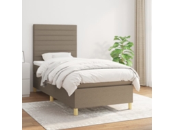 Vidaxl Cama Com Molas/colchão 80x200 Cm Tecido Castanho-acinzentado