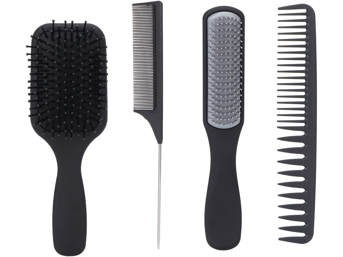 Conjunto De 4 Escovas Cabelo Escova Desembaraçadora Tipo Raquete Profissional Para Modelagem Pente Cabo Fino Mulheres E
