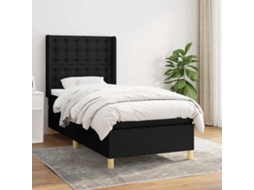 Vidaxl Cama Com Molas/colchão 100x200 Cm Tecido Preto