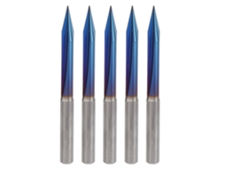 5 Peças De Brocas De Gravura Em V Com 2 Canais Estantes Retos Broca De Tungstênio Aço Cabo 4mm 4x0.3x30mm Azul