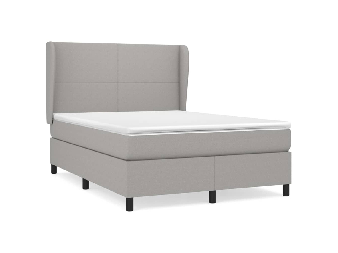 Cama Box Spring Vidaxl Cinzeto Tecido (193x147x128 Cm)