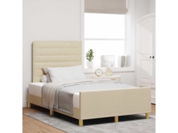 Vidaxl Estrutura Da Cama Com Cabeceira Creme 120 X 190 Cm Tecido
