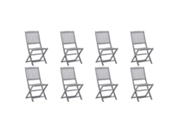 Maison Exclusive - Cadeiras De Exterior Dobráveis 8pcs C/ Almofadões Acácia Maciça