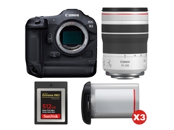 Eos R3 + Rf 70 200mm F/4 L Is Usm + 1 Sandisk 512gb Extreme Pro Cfexpress Type B + 3 Canon Lp e19 + Ebook “20 Dicas para Fotos Que Impressionam” CANON