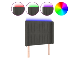 Cabeceira de Cama com Luzes Led Veludo Cinza escuro MAISON EXCLUSIVE (83x16x118 cm)