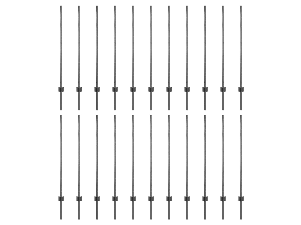 Conjunto 22 Poste De Jardim Vidaxl Cinzento Aço (160 Cm)