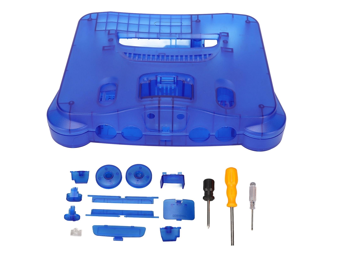 Capa Protetora Para Console De Videogame Retrô, Azul Translúcido, De Substituição, Para Console De Videogame Retrô N64 Ly Ebike