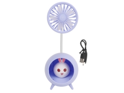 Luminária De Mesa Led Mini Com Ventilador Fofo Para Home Office E Viagens Cor Azul Royal