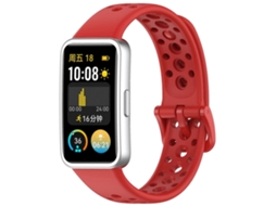 Pulseira De Silicone Com Botão De Metal E Furo Redondo Para Huawei Band 10/9/8