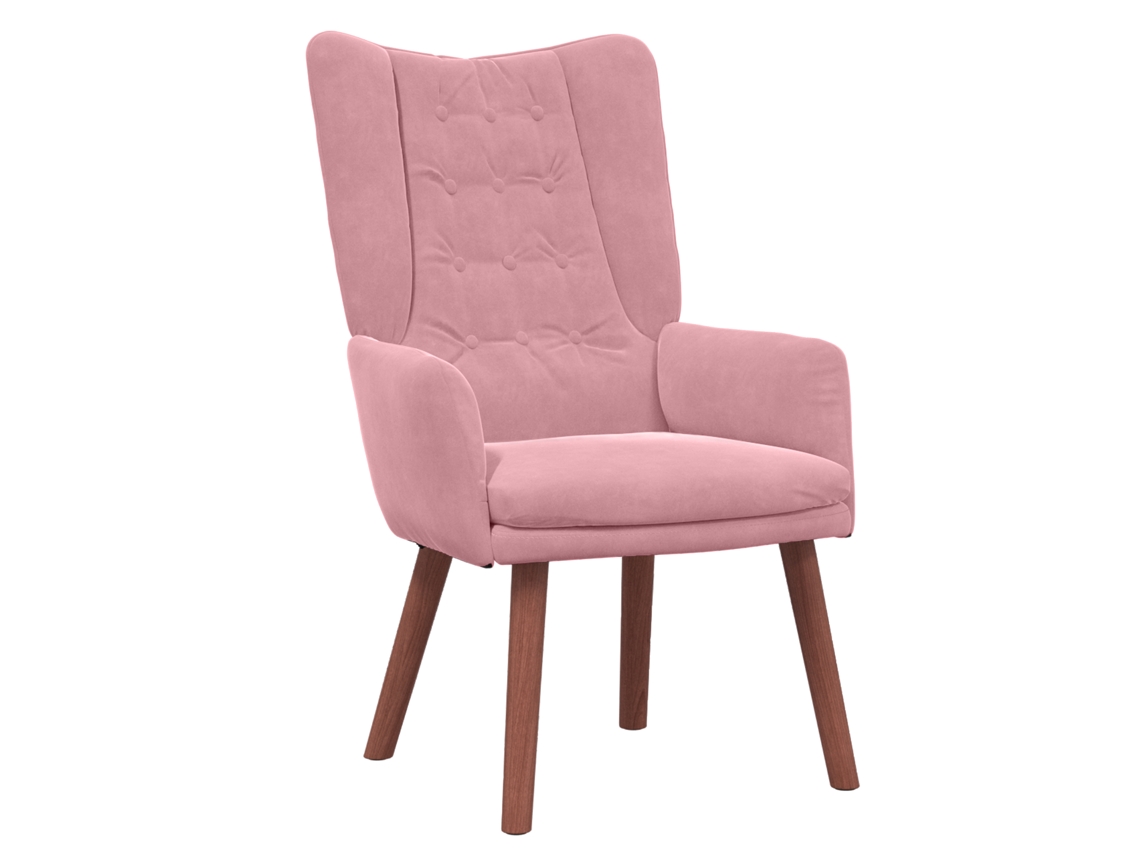 Conjunto 1 Poltrona Vidaxl Rosa Veludo (63 X 67 X 94 Cm)