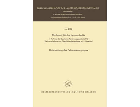 Livro Untersuchung des Feinstanzvorganges de Hermann Radtke ( Inglês )