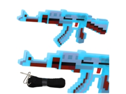 Espingarda Pixel Com Luzes E Sons Azuis De 39 Cm B.active