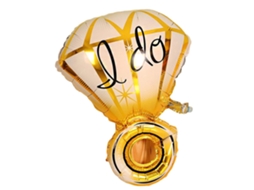 Laxiscreed Anel De Diamantes "i Do" Em Alumínio Para Casamento E Proposta
