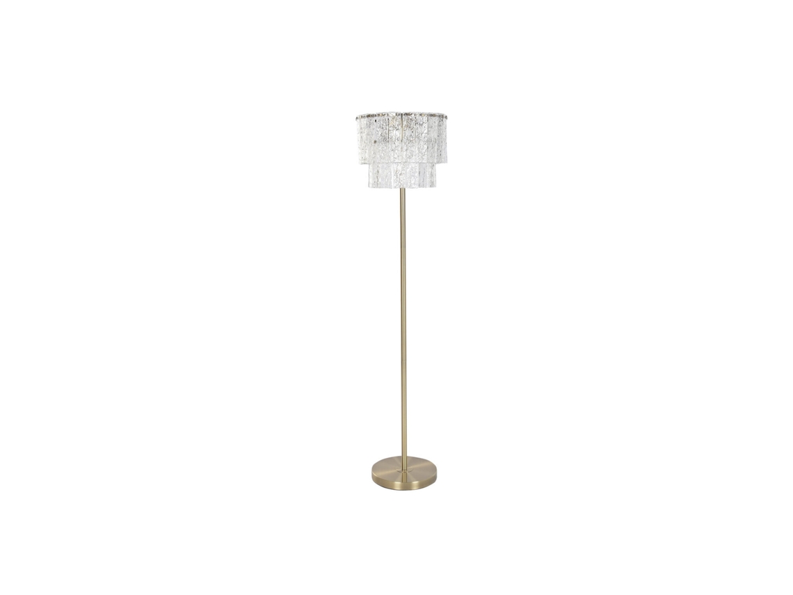 Luminária de Chão Transparente em Metal e Cristal, 38x38x160cm ALEXANDRA HOUSE LIVING