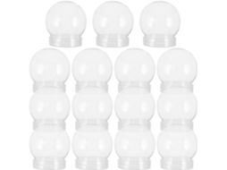 Globos De Neve Com Tampas De Rosca, Fáceis De Limpar, 15 Peças, Plástico Transparente.