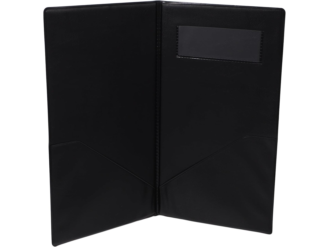 Porta-cartões de controle de pedidos de restaurante Ipetboom, 25 adesivos dupla face, 5 x 14 cm, material PU preto com letras.