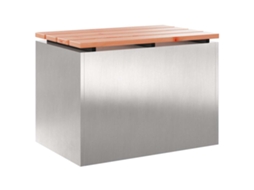 Conjunto 1 Banco De Jardim Vidaxl Prateado Douglas Maciço (60 X 40 X 43 Cm)