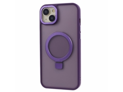 Suporte Casa Magsafe Para Iphone 15 Pele Sintética Roxo