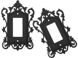 Conjunto De 2 Placas De Parede Góticas Vintage Em Plástico Preto Resistente Ao Desgaste.
