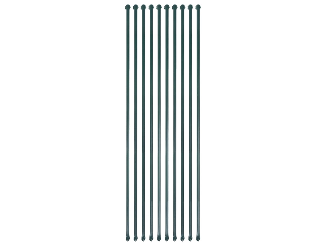 Vidaxl Postes De Jardim 10 Pcs 1,5 M Metal Verde