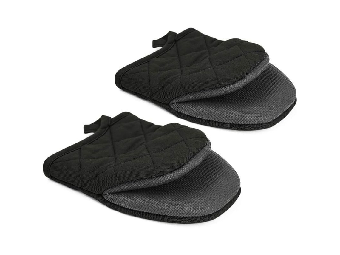 Rebe-luvas De Forno Pequenas Negras De Silicone, Proteções Para Mãos Resistentes Ao Calor Para Cozinha