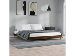 Vidaxl Estrutura Cama Sem Colchão 200x200 Cm Carvalho Castanho