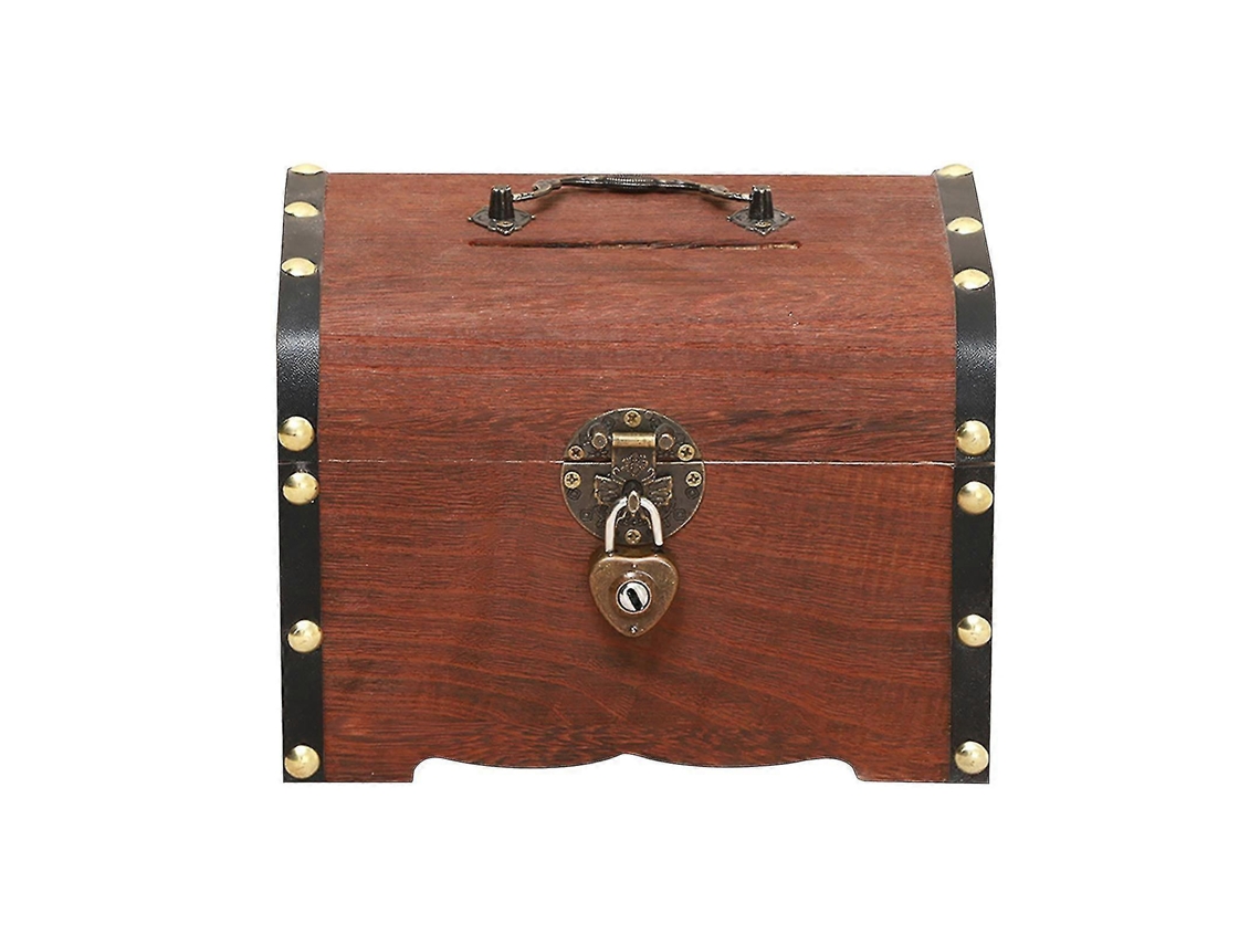 Caixa De Madeira Vintage Com Segredo E Chave Para Bijuteria 20x14,5x14cm