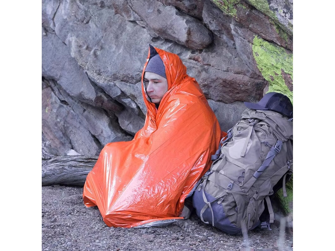 Laranjaipree Capa Chuva Primeiros Socorros Ar Livre Camping Sobrevivência Cobertor Isolamento Térmico Emergências Deserto Proteção Corporal