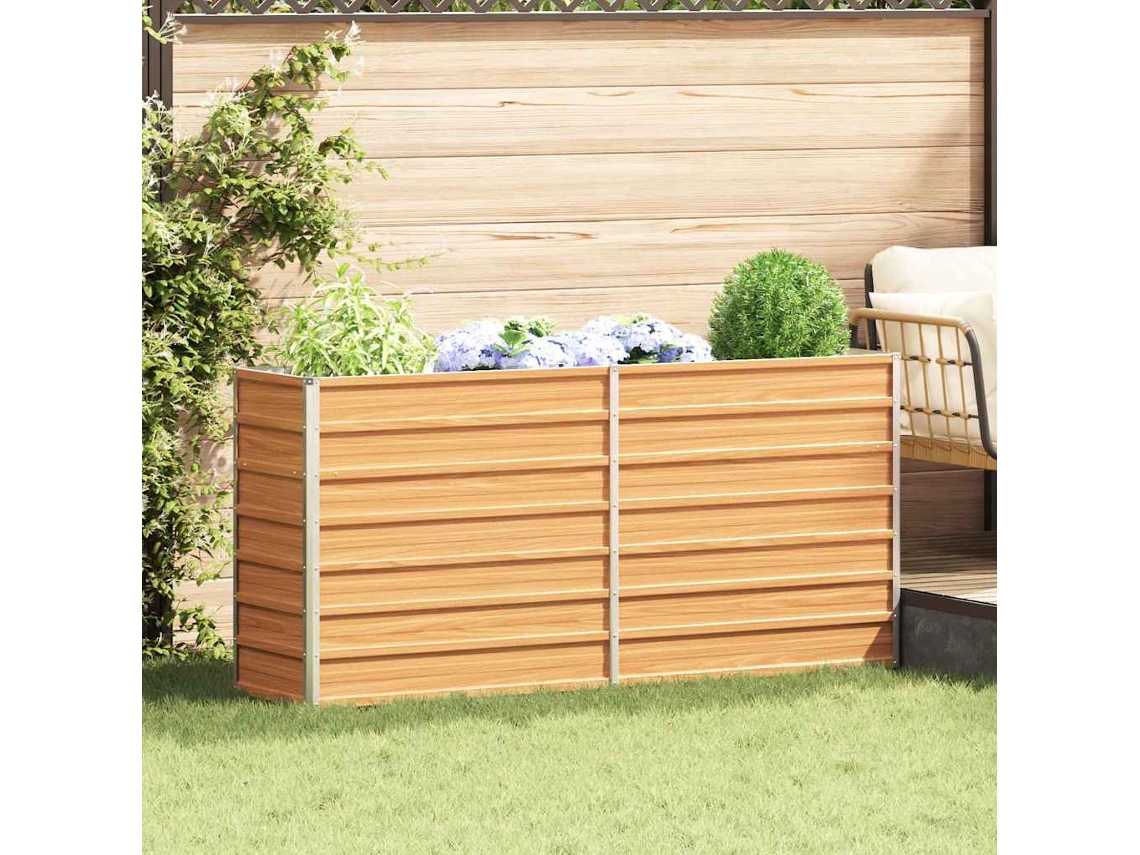 Vidaxl Canteiro De Jardim Elevado Marrom Claro 160 X 40 X 77 Cm
