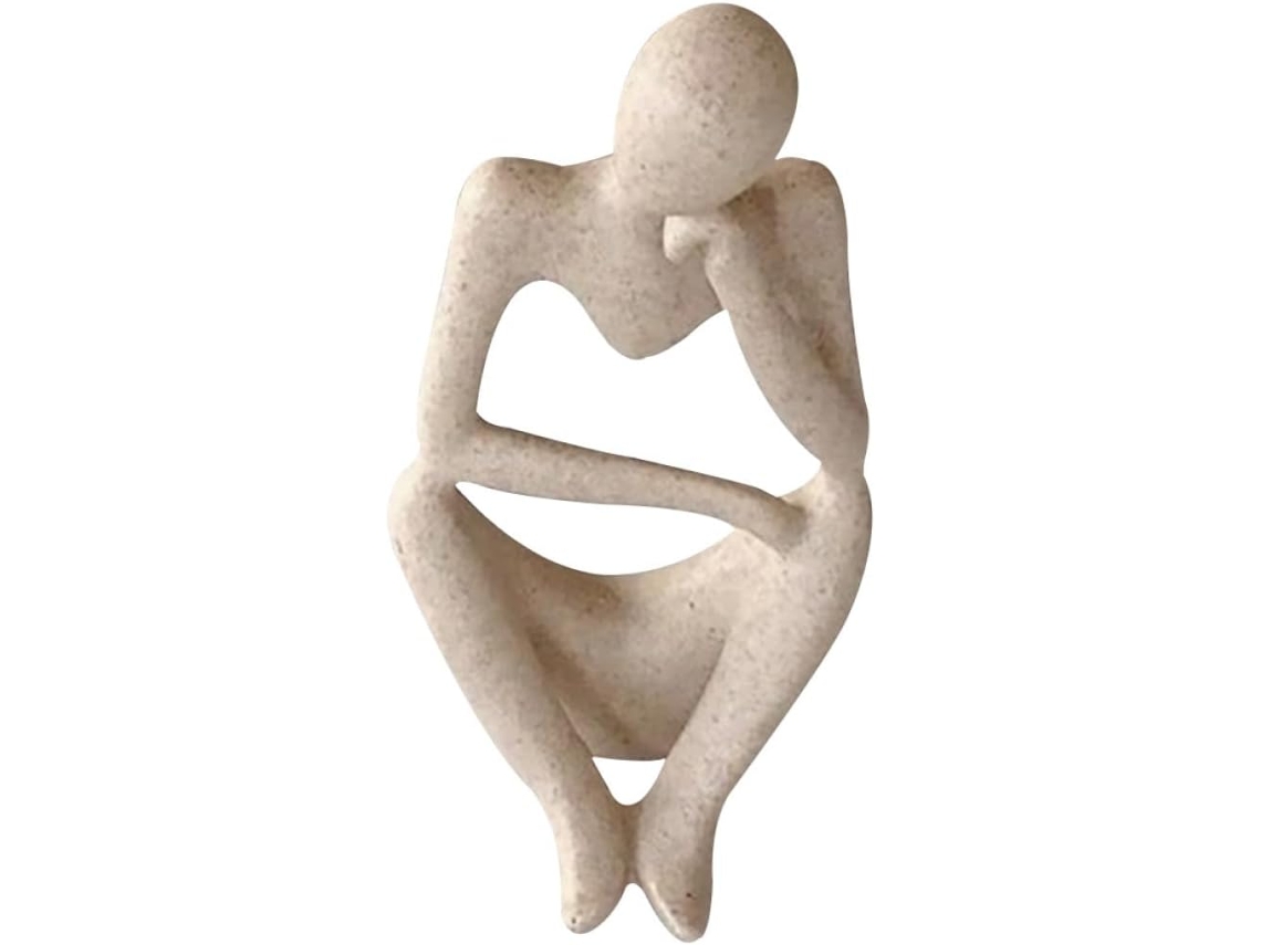 Estátua Pensador Resina Areia Estilo Artístico Único Moderno Escultura Abstrata Decorativa Escritório Estar GOKOCO