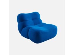 Poltrona  Modular Em Chenille Embalada A Vácuo, Azul Elétrico
